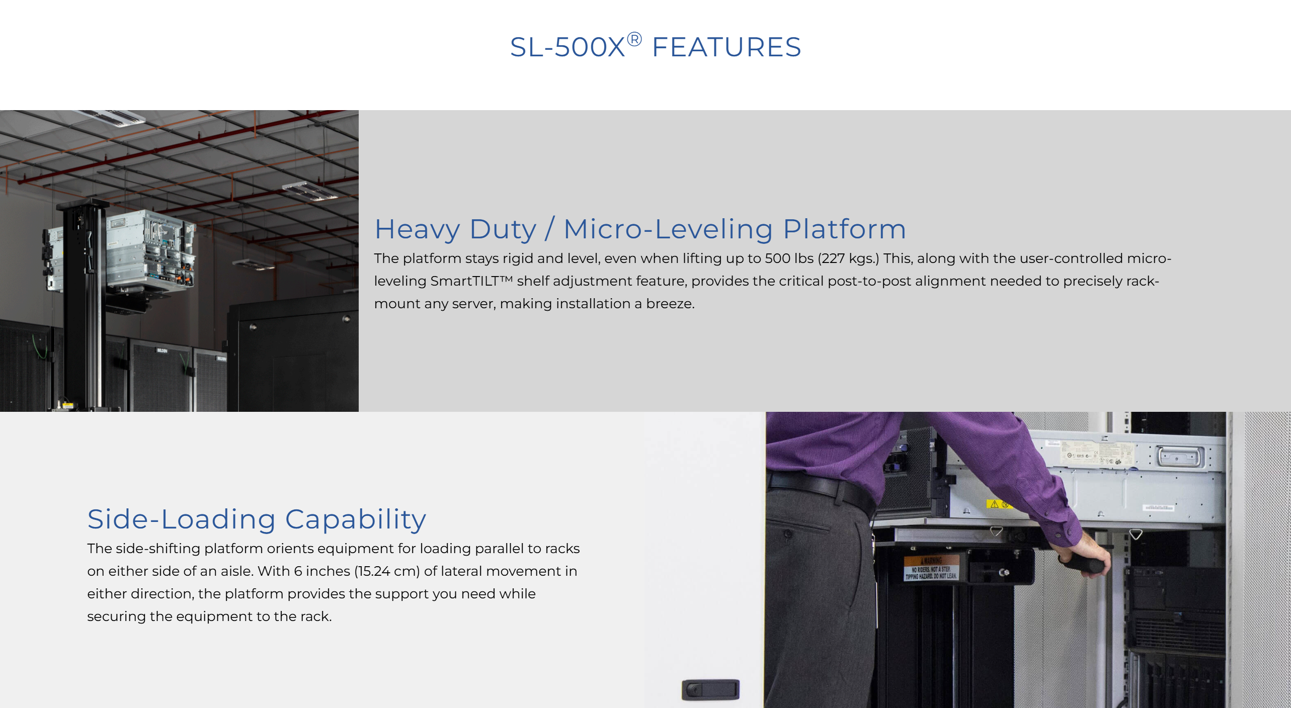 서버리프트 / ServerLIFT SL-500X 데이터센터 전동리프트 /  Data Center Electric Lift 상세 이미지 - ASKINDEX 코리아